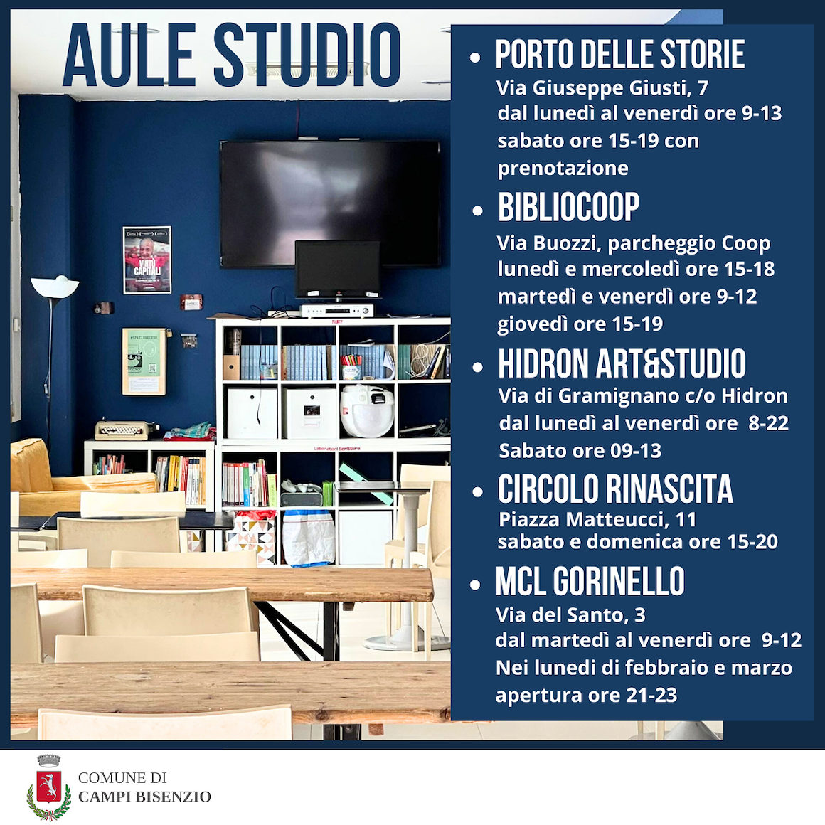 Nuove aule studio a Campi Bisenzio