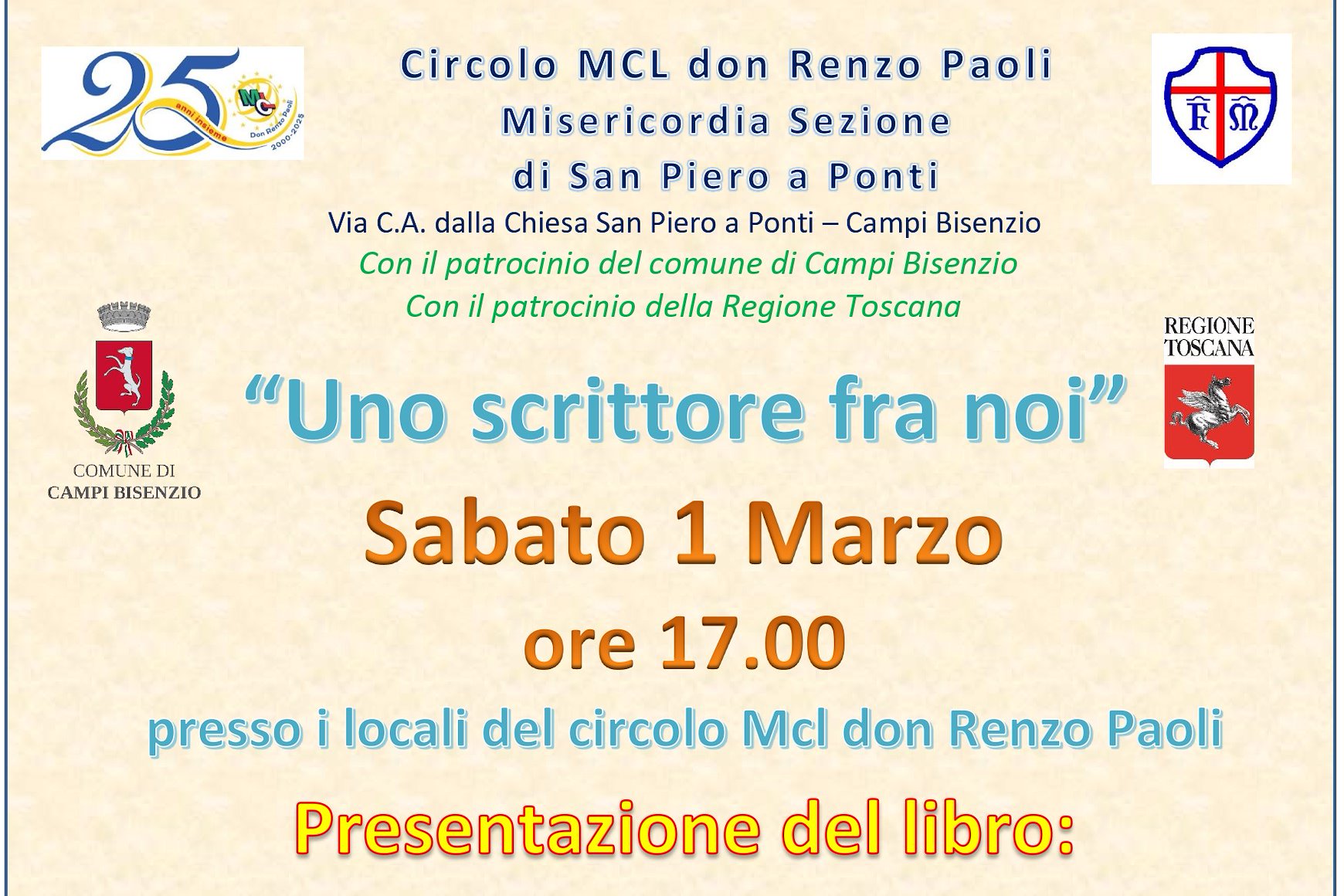 Uno scrittore tra noi: presentazione libro