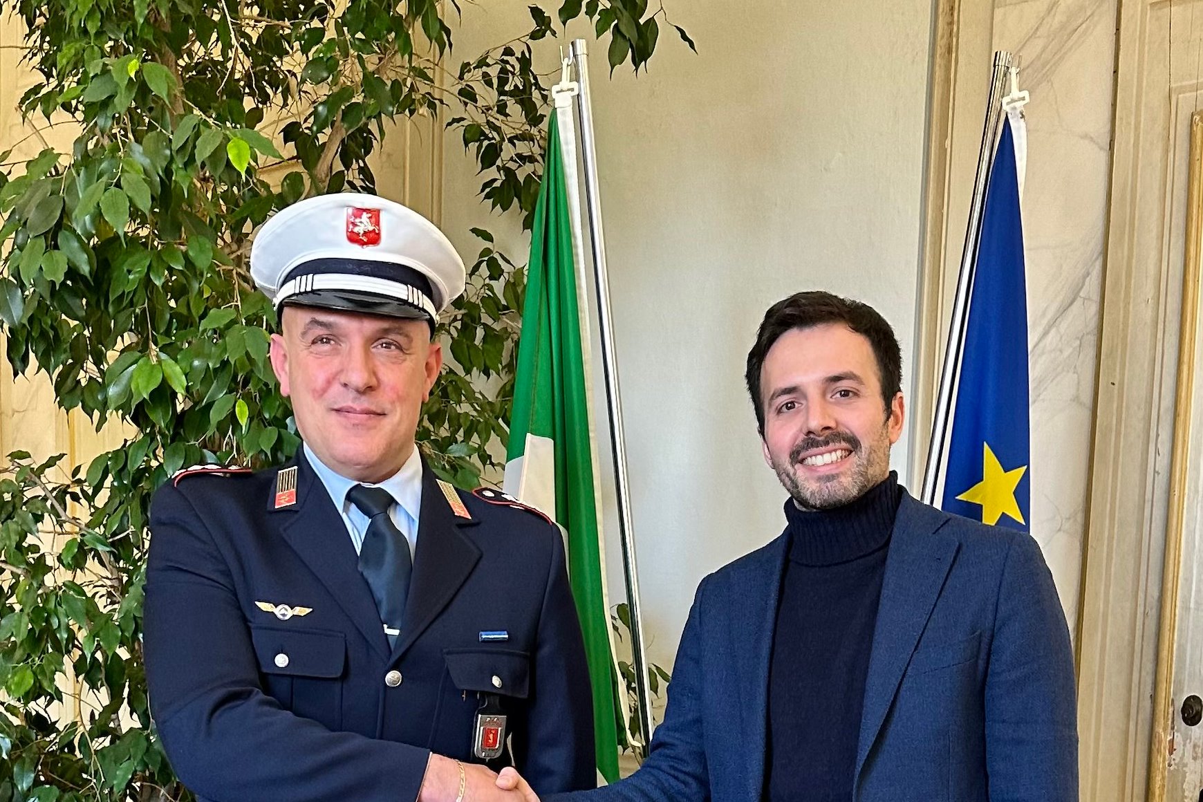 Sindaco Andrea Tagliaferri e comandante Simone Orvai